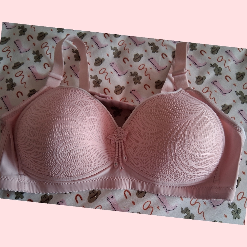 Elegant Pink Lace Bra